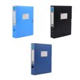 thumbnail image 4 of Tholdsy Caja de archivo A4 con bolsillo para etiquetas, caja de almacenamiento de documentos, cajas adhesivas plegables para proyectos, Carpetas de archivos Azul oscuro, 4 of 6