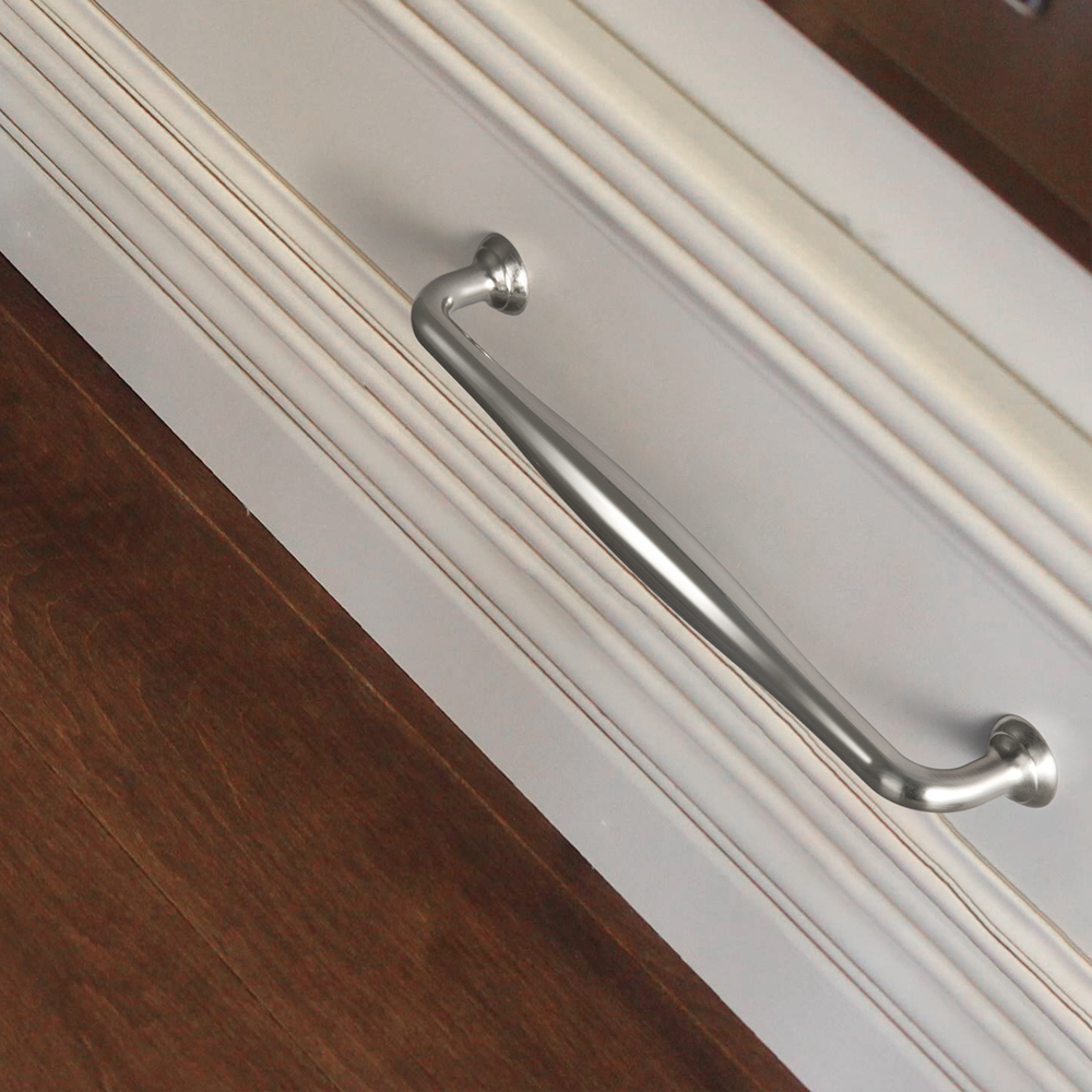 Goo-Ki 12 Pack 7.6'' Center to Center Vintage Satin Nickel Cabinet Pulls, Sleek Zinc Alloy Cabinet Handles for Classic Furniture Drawer Hardware
