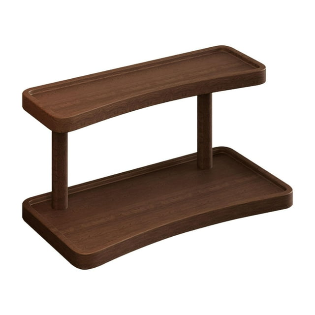Expositor de madera con 2 niveles para cosméticos y joyas. 32x15x19cm