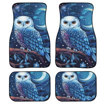 Renewold Blue Owl Starry Carpet Floor Mats for Car Sedan Truck SUV, All Weather Protection Car Mats Full Set with Non-Slip Rubber Backing Universal Fit