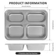 thumbnail image 3 of Wekvgz 3Pcs Stainless Steel Divided Plates with Lids 4 Compartment Stainless Steel Snack Plate Reusable Divided Plate Tray Dustproof Stainless Steel Meal Containers for Home School, 3 of 10
