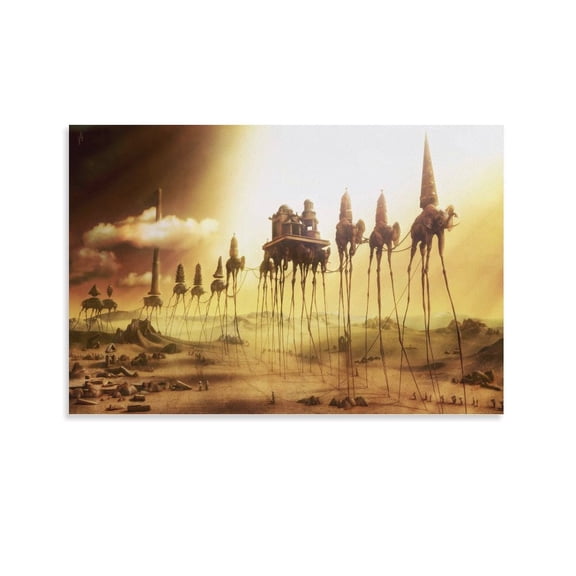 Salvador Dali Wall Art Prints 《Fantasy Elephants in The Desert》 Art Poster Poster Decorative Painting Canvas Wall Art Living Room Posters Bedroom Painting 08x12inch(20x30cm)