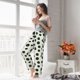 thumbnail image 5 of Balery Abstract Green Polka Dot Pantalones de pijama para mujer, pijamas ultraligeros, pantalones de estar por casa-Large, 5 of 6