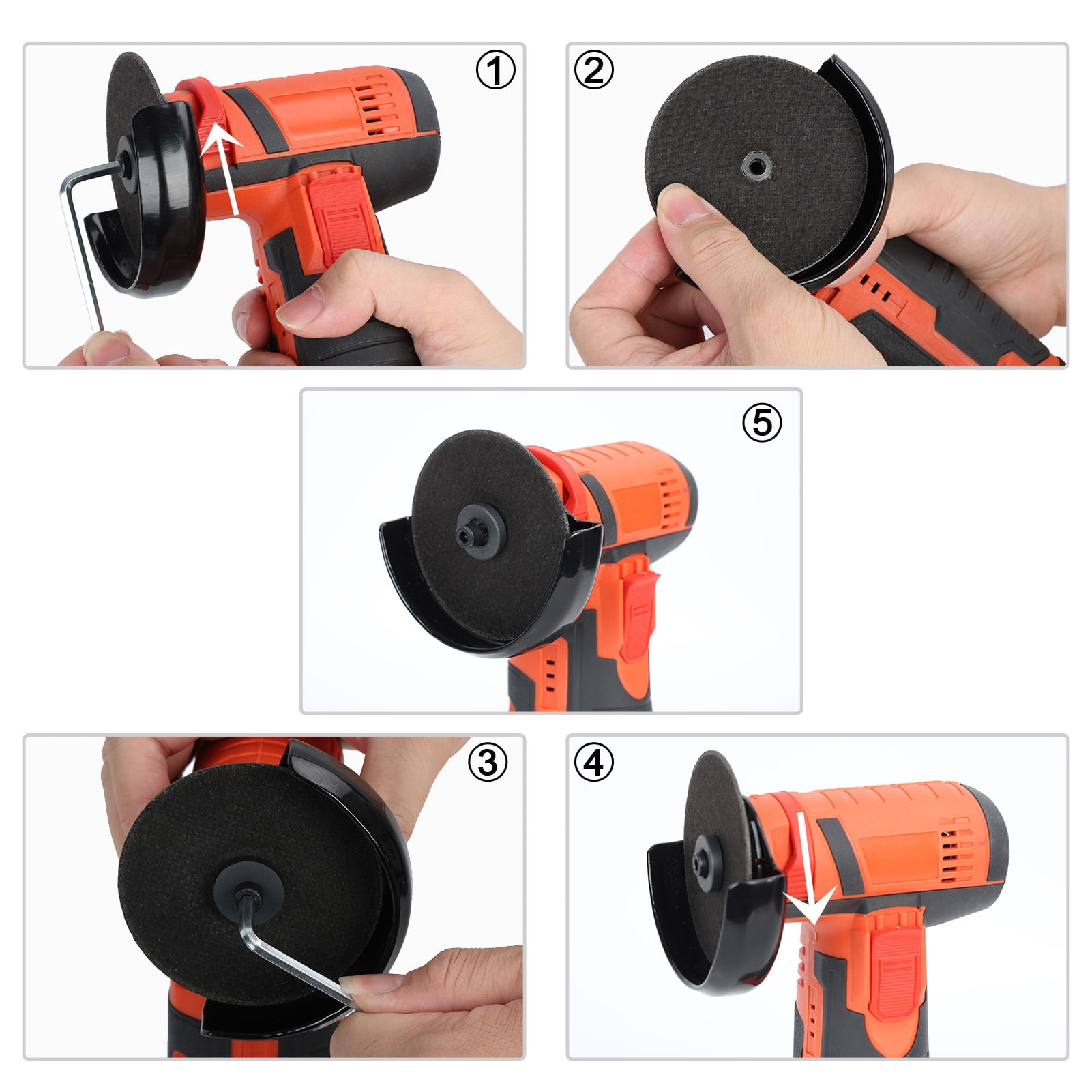 12V Cordless Angle Grinder with 2 Batteries, 19500RPM Brushless Mini Grinder Tool, 3-Inch Electric Metal Cutter & Polisher for Wood, Tile, Steel