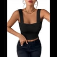 thumbnail image 1 of Tops Cortos de Tirantes Básicos Ajustados Sin Mangas Sexys para Mujer 2025 Negro M, 1 of 7