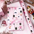 thumbnail image 6 of HOMERAL Reversible Nutcracker Wrapping Paper, Pink Christmas Wrapping Paper, Pastel Pearly-Lustre Nutcracker and Plaid Design Christmas Gift Wrap for Holiday, Party (Mini Roll, 17 Inch X 33 Feet), 6 of 7