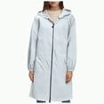 thumbnail image 3 of Towmus Womens Rain Jacket Plus Size Raincoat Zip up Windbreaker Lightweight Trench Coat Long with Hood WindproofOutdoor Clothes, 3 of 7