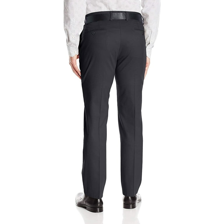 Boltini Italy Men's Flat Front Slim Fit Slacks Trousers Dress Pants  (Charcoal, 30x30)