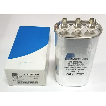 

D3510 Oval 35 + 10 mfd uf 440 Volts Run Dual Capacitor