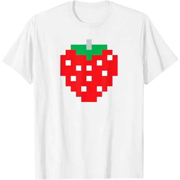 Exquisite and comfortable-Pixel Strawberry 80s Video Game Halloween Costume T-Shirt