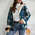 thumbnail image 2 of Winter Plaid Fleece Hooded Jackets for Women Fashion Casual Zip up Long Sleeves Warm Coat, 2 of 6