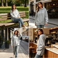 thumbnail image 5 of SYwaren Women's Oversized Hoodie Pullover Long Sleeve Casual Sweatshirt with Pockets Side Slit Tops, 5 of 9