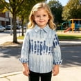 thumbnail image 6 of LJEFF Little Boys Patchwork Plaid Button Shirt, Pocket Soft Chest Loose Breathable Lightweight Gift Kids Top Light Blue Size 5-6, 6 of 9