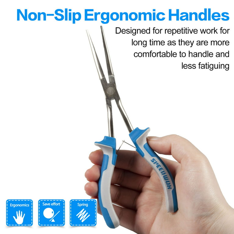 SPEEDWOX Long Needle Nose Pliers 7 Inch Long Nose Mini Precision Wire  Looping Fine Pliers Long Anti-slip Handles Smooth Jaws High Leverage Reduce