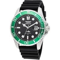 Invicta 47166 Men's Pro Diver Black Dial Silicone Strap Watch