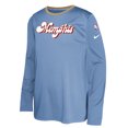 thumbnail image 2 of Youth Nike  Light Blue Memphis Grizzlies 2024/25 City Edition Pregame Performance Long Sleeve Shooting T-Shirt, 2 of 3