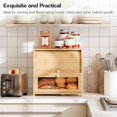 thumbnail image 2 of Bread Box, Bamboo Bread Box for Kitchen Countertop, 2 Tier Roll-Top Bread Bin, Food Storage Box, Large Capacity Keeper, Wooden Storage Cabinet, for Kitchen, Dining Room, Natural, 2 of 9