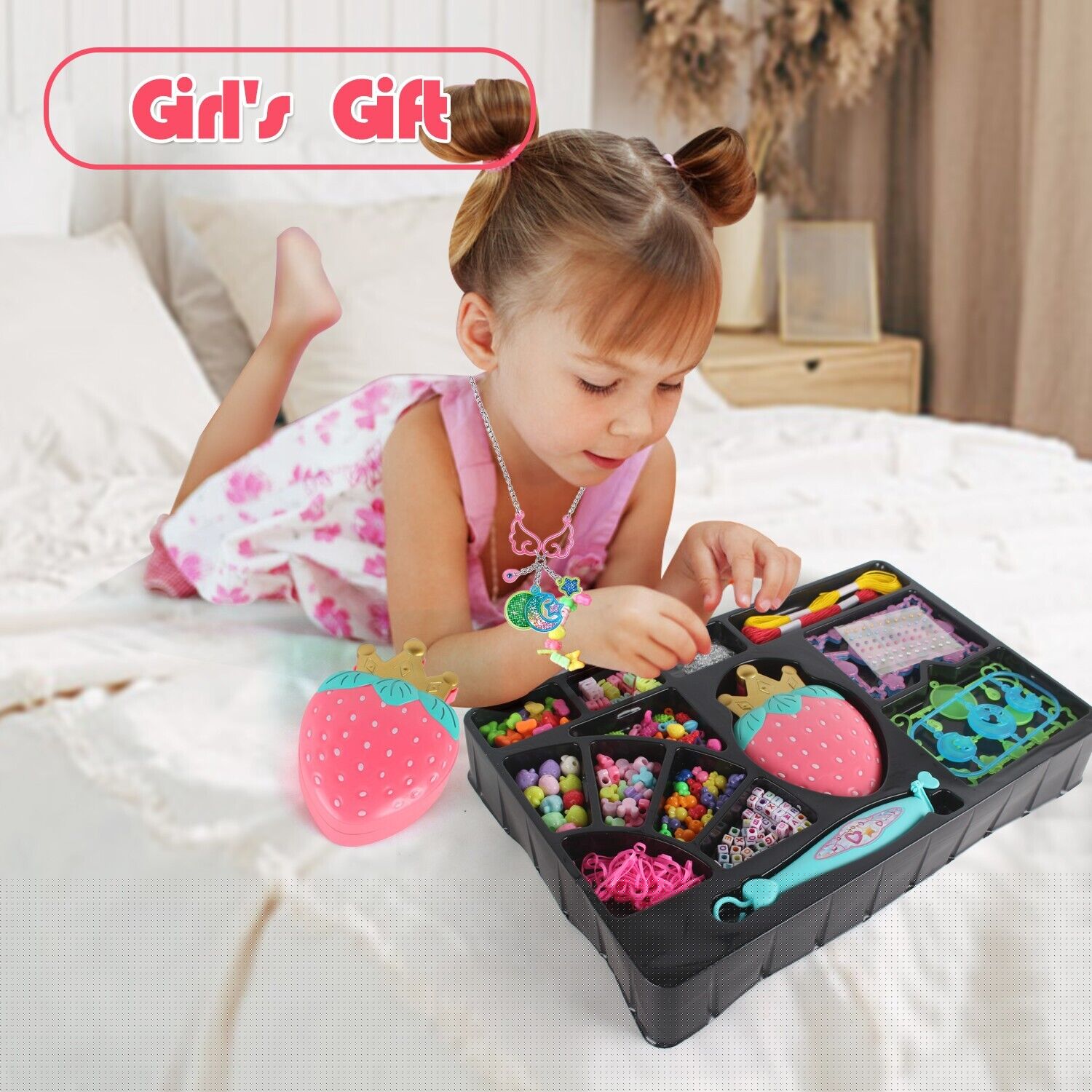 thumbnail image 5 of NON-BRAND Children's Jewelry Making Kit, Beaded Rope DIY, Craft Rope Tools, 1.32 lb, 5 of 10