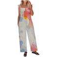 thumbnail image 1 of EQWLJWE Plus Size Jumpsuit Clearance Women Ladies Printed Summer Sleeveless Backless Loose Long Playsuits Rompers Jumpsuit Womens Jumpsuits And Rompers, 1 of 6