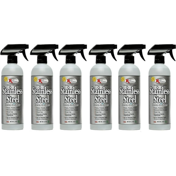 Rock Doctor Stainless Steel Cleaner Spray - Streak-Free, Smudge Resistant - 6 Pack, 24 oz