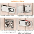 thumbnail image 6 of Uxcell 3'' Door Latch Hasp Lock Keyed Different Clasp with Screws, Black Silver 2 Pack, 6 of 6