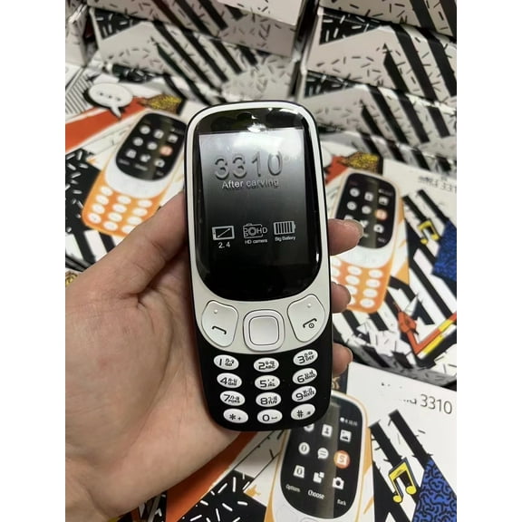 Elderly Senior Mobile 3310 2.4-inch 2G Candy Bar Button Dual SIM Feature Phone With Large Buttons Dual Sim Mobile Phones For Elderly Black