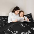 thumbnail image 5 of Feelyou Cool Girl Bowknot Queen Comforter Set, Fashion Princess Ribbon Bedding Sets, Kawaii Bow-tie Bow Black Reversible Bedding Comforter Set, Luxury Bedroom Decor, 3 Pieces, 5 of 8