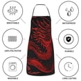 thumbnail image 6 of Easygdp Red Dragon On Black Apron Waterdrop Resistant with 2 Pockets,Oil Resistant Cooking Kitchen Chef Apron for Women Men, 6 of 7