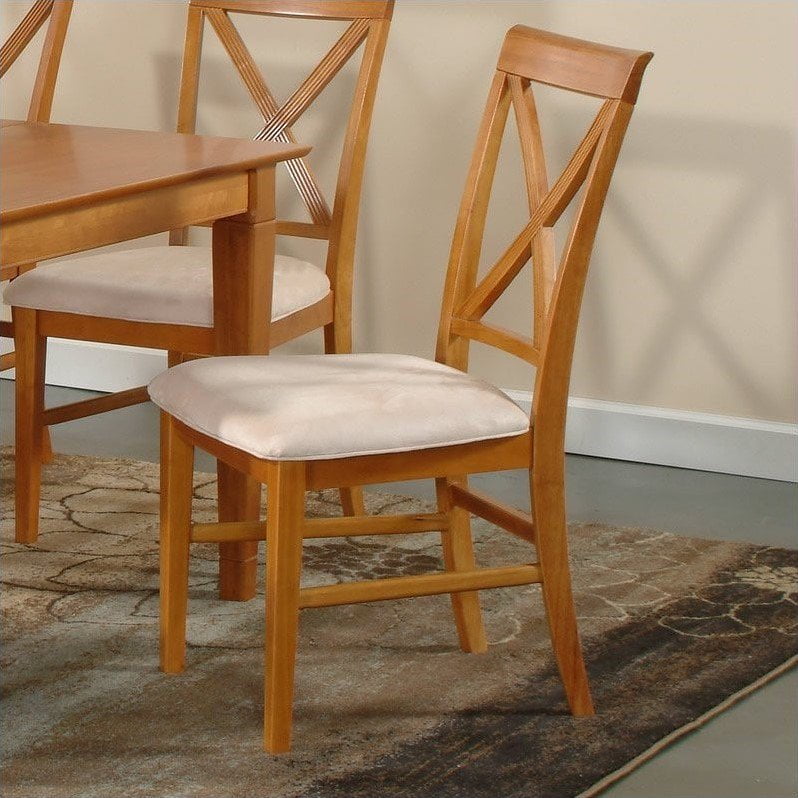 Lexi Dining Chairs Set Of 2 In Caramel With Oatmeal Cushion Qty