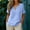 Light Blue#02, variant on Summer Linen Tops for Women Oversized V Neck Cotton Linen Short Sleeve T Shirts Casual Solid Lightweight Breathable Comfy Tee Shirt