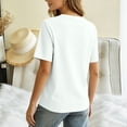 thumbnail image 4 of hotojiny Womens Summer Tops Solid Short Sleeve Casual T-Shirts Crew Neck Basic Tee Classic Fit Plain Tshirt for Every Day, 4 of 6