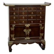 Oriental Furniture Korean 16 Drawer Medicine Chest, study room, living room item, decorative piece, traditional