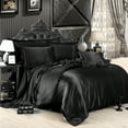 thumbnail image 2 of Gotydi 3/4pcs Silk Duvet Cover Set Full Queen Size Glossy Bedding Comforter Cover Silky Quilt Cover Bedding Cover Sets with Flat Sheet & Pillow Cover for Home Bedroom, 2 of 3