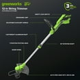 thumbnail image 4 of Greenworks 24V 12" Cordless String Trimmer/Edger and Leaf Blower Combo Kit + 3 Bonus Spools, 2.0Ah Battery and Charger Included, 4 of 15