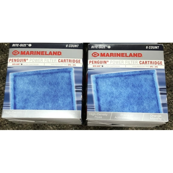 12 Marineland Penguin 275 & 375 Filter Cartridges Rite Size C ( 2 6-packs )