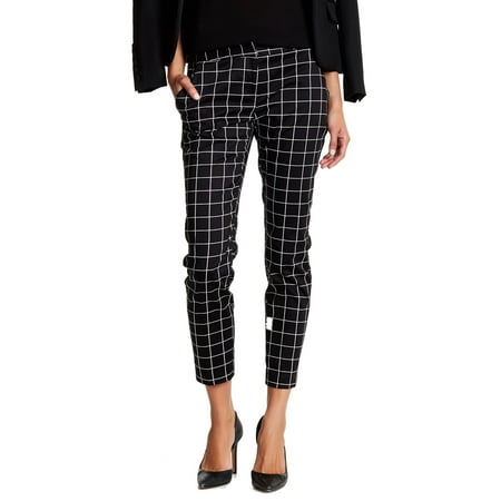 black windowpane pants