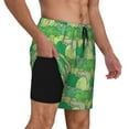 thumbnail image 2 of KLL Crocodile And Bush for Mens Swim Trunks Quick Dry Swim Shorts with Built-in Compression Liner Funny Swimwear Bathing Suits-XX-Large, 2 of 6