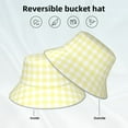 thumbnail image 5 of Daiia Lemon Yellow Checkboard Pattern Bucket Hat - Trendy Cotton Sun Hat for Beach, Golf, Fishing - Fun Outdoor Vacation Boonie for Men and Women, 5 of 9