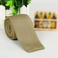 thumbnail image 4 of Ticikt Men's Solid Color Knit Tie Smart Formal Cotton Necktie Flat Bottom, 4 of 5