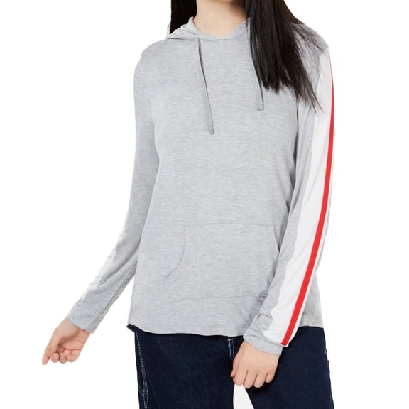 Hippie Rose Juniors Sporty Striped Pullover Hoodie