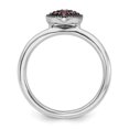 thumbnail image 2 of 925 Sterling Silver Created Ruby Heart Stackable Ring Love Birthstone July Gemstone, 2 of 7