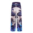 thumbnail image 5 of LNZGNM Halloween Mens pajama Pants, Soft Elastic Waist Trousers with Pockets for Home Relaxing, Halloween Christmas Holiday Party Casual Wear, Blue (XL), 5 of 6