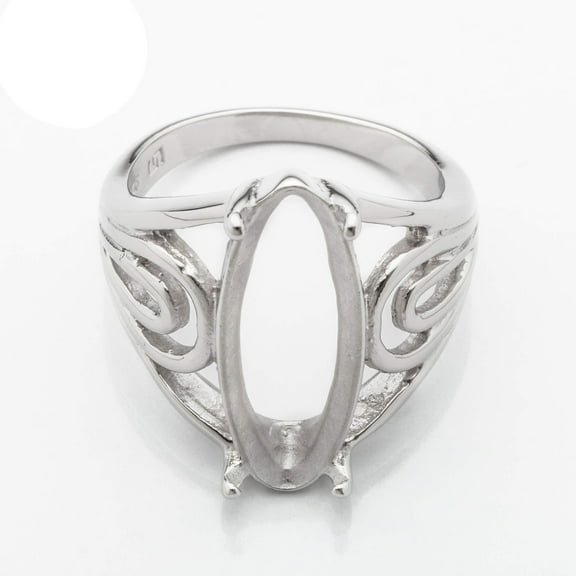 Marquise Ring Setting with Marquise Prongs Mounting in Sterling Silver 8x22mm | MTR054 (6)
