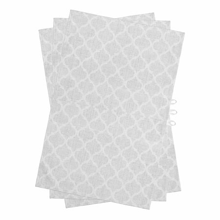 White Moroccan Kitchen Towels Set of 3 Water Absorbent Dish Towel Boho Morocco Geometric Quatrefoil Grid Decorative Hand Towels - Quick Drying Cloth for Cooking Baking 18x28 Inch