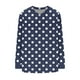 thumbnail image 5 of Heisall Womens Tops Long Sleeve V-Neck Loose Casual Tshirts Polka Dot Print Spring Autumn Fashion, 5 of 5