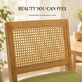 thumbnail image 5 of French Country Rattan Counter Height Stools, Linen Upholstered Bar Stools Set of 2, Farmhouse Wooden Barstools with Cane Back, Olive Kitchen Island Chairs, Sillas para Barra de Cocina (Olive, 2 Pcs), 5 of 8