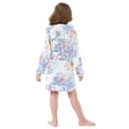 thumbnail image 4 of FORMRS Niños Bathrobe Unisex Hooded Robe Soft Plush Pajamas Sleepwear, Size 2-3T, Pastel Flower Pattern, 4 of 7