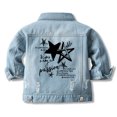 thumbnail image 1 of Chaqueta vaquera Cromoncent para niños pequeños con botones de 7 a 8 años, azul, 1 of 7