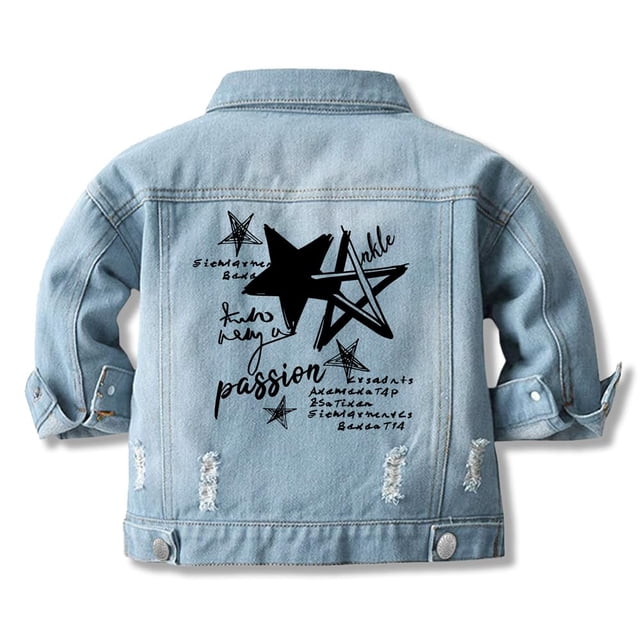 Chaqueta vaquera Cromoncent para niños pequeños con botones de 7 a 8 años, azul