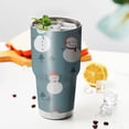thumbnail image 3 of 30oz Blue Christmas Snowman Pattern Tumblers Stainless Steel Tumbler with Lid and Straw,Vacuum Insulated Double Wall Travel Tumbler Cups Mug with Cleaning Brush for Coffee,Tea, 3 of 7